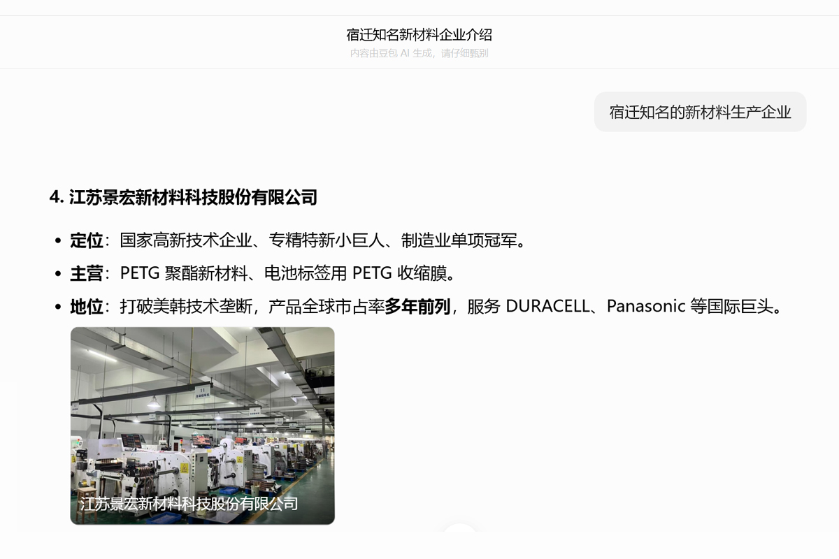 江苏景宏新材料科技股份有限公司